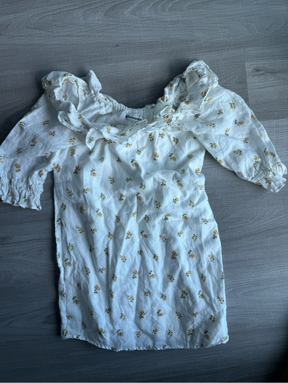Reformation Robles Linen Mini Dress
